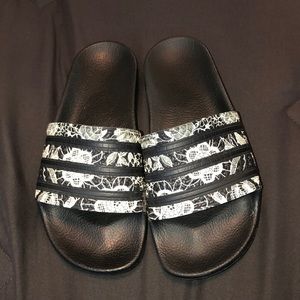 Adidas floral slides